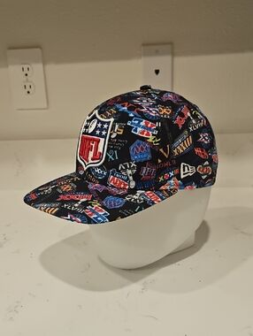 NFL Black  Cap with Multicolor Superbowl Logo's